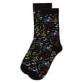 thumbnail image 3 of MeMoi Kids' Musical Notes Bamboo Crew Socks, 5-6, Black, 3 of 3