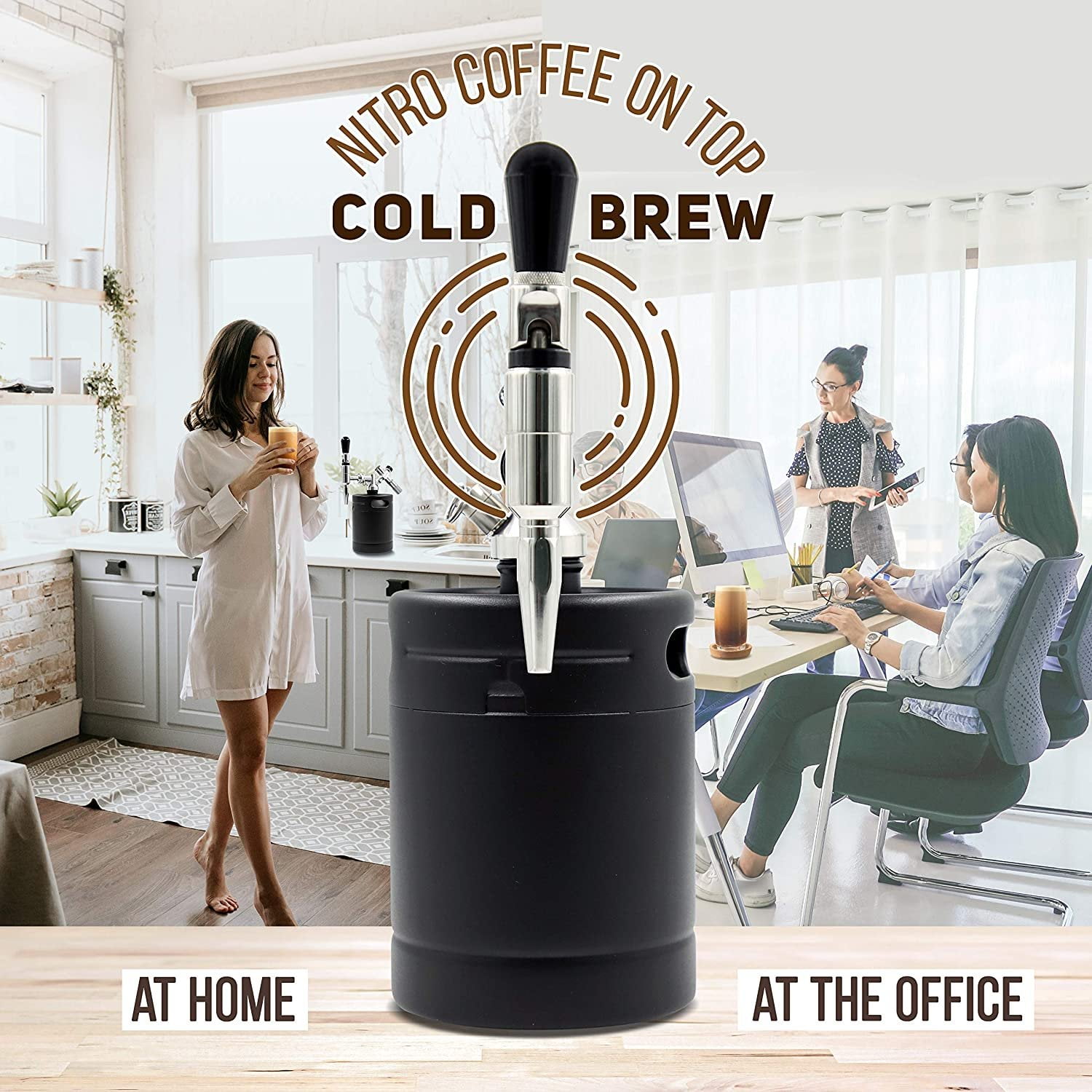 Nitro Cold Brew Coffee Maker, Home Brew Coffee Keg with Stainless Steel  Stout Creamer Faucet 