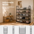 thumbnail image 3 of FOUKUS Expandable Shoe Rack: Adjustable Shoe Rack Metal Shoe Organizer for Closet & Entryway, 5 Tier Shoe Shelf Storage, Small Shoe Rack for Dorm, Garage, Narrow Space, Holds 10-20 Pairs, 3 of 6