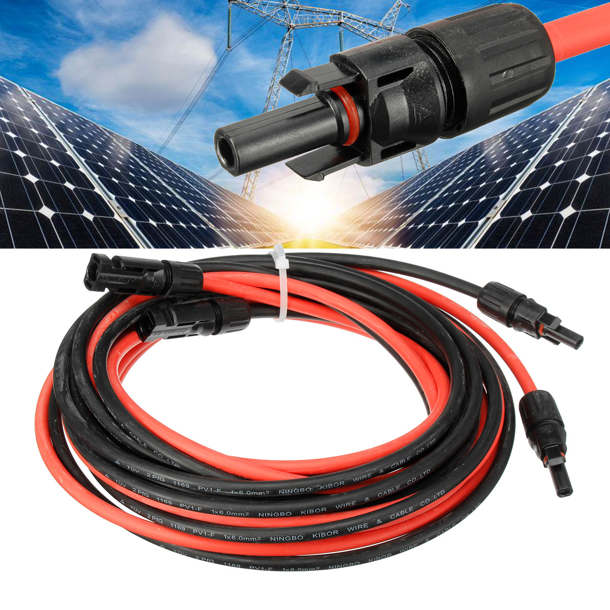 1Pack 59M 10AWG Solar Panel Extension Cord MC4Cable Line Connector Cable Walmart Canada
