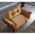 thumbnail image 2 of Loveseat with Metal Frame,Modern Small Couch with Tufted Upholstered Fabric,Comfy Couches for Living Room, Leisure Furniture with adjustable Backrest  for Dorm,Office,and Apartment,Mustard, 2 of 7
