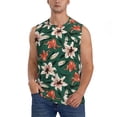 thumbnail image 2 of Goofa Lilies Flowers Printed Men's Sleeveless T-Shirt - Athletic Gym Workout Tank Top for Men - Moisture-Wicking, UPF 30+ Quick-Dry Muscle Tee-3X-Large, 2 of 8