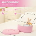 thumbnail image 5 of Sea Team Oval Cotton Rope Storage Basket with Lid, Lidded Woven Storage Bin, Nursery Storage Container, Diaper Caddy, Baby Shower Basket, Box, Organizer, 15 x 11 x 6.5 Inches, Pink, 5 of 6