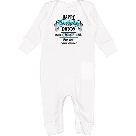 Inktastic Happy Birthday, Daddy Best Ever in Blue Baby Romper Coveralls