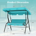 thumbnail image 4 of costway KYD3-10N1G3 3 Seats Canopy Patio Swing Glider Hammock Cushioned Backyard in Blue, 4 of 10