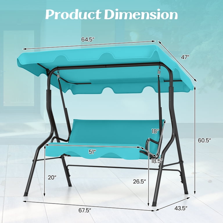 Costway, 3 Seats Canopy Patio Swing Glider Hammock, KYD3-10N1G3