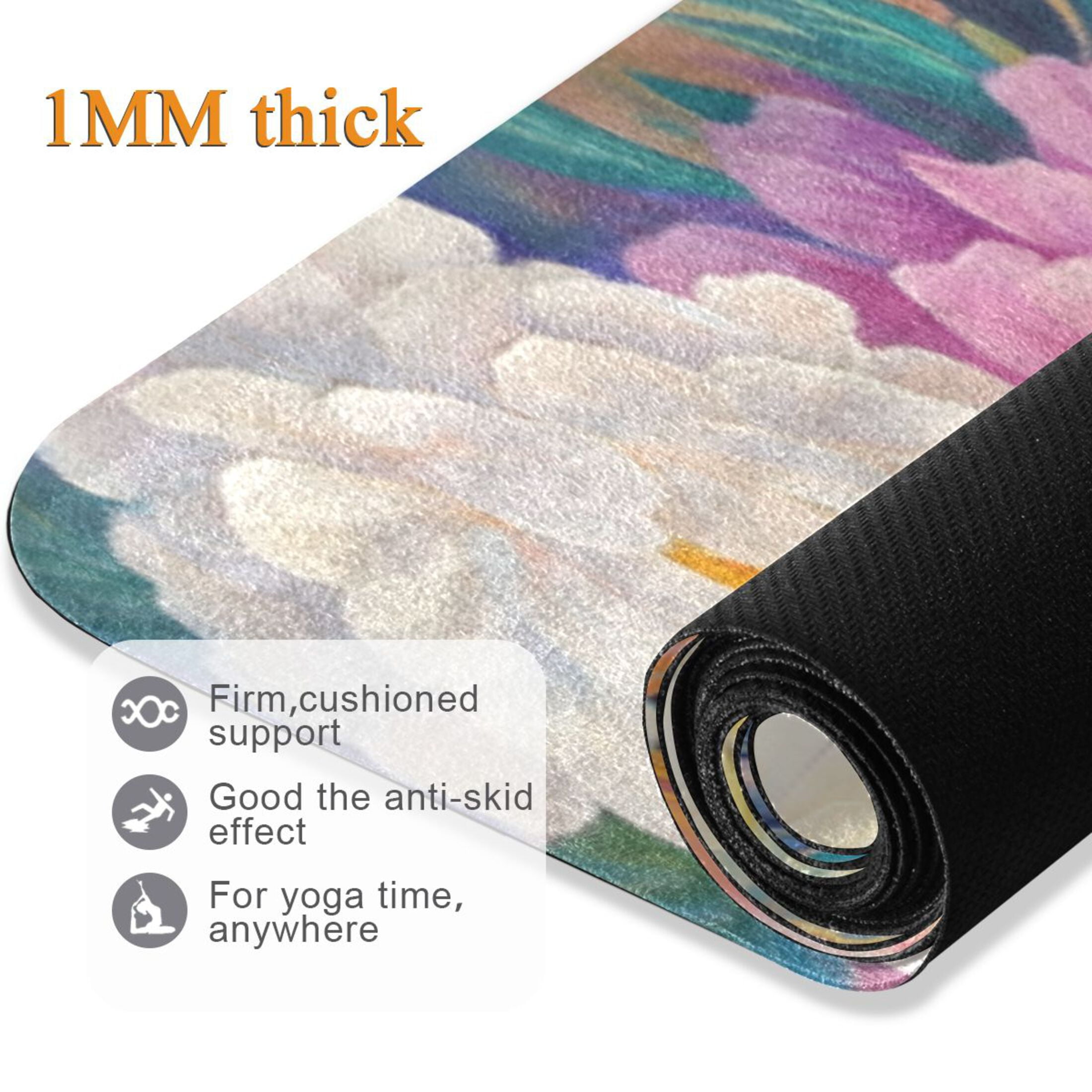BZSMCE Yoga Mat Women Fitness Mat Enchanted Butterfly Pattern