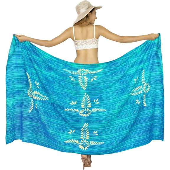 HAPPY BAY Women's Beachwear Sarong Coverups Bikini Skirt Swim Cover up Swimsuit Summer Wraps Bathing suit Swimwear Beach Wrap Skirts for Women One Size Teal, Tie Dye