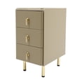 thumbnail image 6 of ToppiJoy Narrow Nightstand with 3 Drawers, PU Bedside Cabinet, Bedside Table Furniture with Metal Legs for Bedroom, Living Room (Champagne Color), 6 of 25