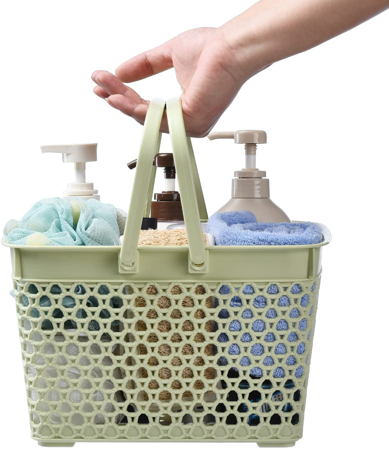 UUJOLY Portable Shower Caddy Basket Tote, Plastic Storage Basket with  Handles Organizer Bins for Kitchen Bathroom College Dorm, Grey 2 Pack