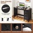 thumbnail image 5 of Topbuy Computer Desk Writing Table w/3 Drawers Workstation for Home Office Black, 5 of 9