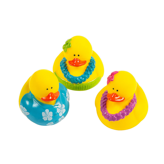 Luau Rubber Duckies - Party Favors - 12 Pieces
