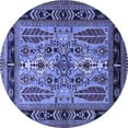 thumbnail image 1 of Ahgly Company Indoor Round Oriental Blue Industrial Area Rugs, 4' Round, 1 of 4