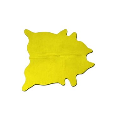 5" X 7" Yellow Cowhide Area Rug