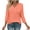 Orange, variant on HOMBOM Black Tops for Women Tunnic 3/4 Sleeve V-Neck Button Temperament Solid Color New arrivals T-Shirts