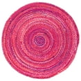 thumbnail image 2 of SAFAVIEH Braided Calvin Transitional Cotton Reversible Area Rug, Pink/Fuchsia, 5' x 5' Round, 2 of 11