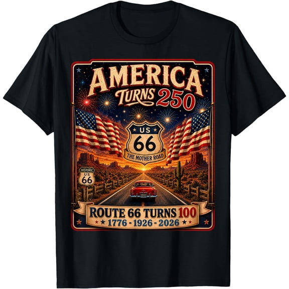 Women Vintage USA 250 Route 66 Anniversary T-Shirt