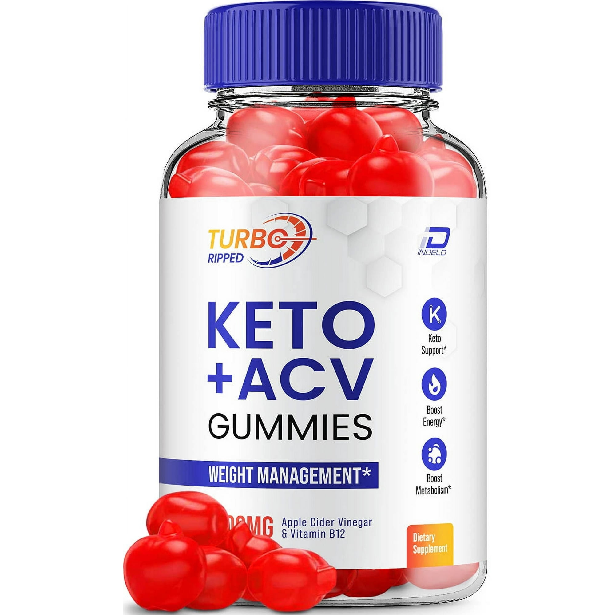 Turbo Ripped Keto ACV Gummies – TurboRipped 1000MG, 60 Gummies