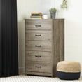 thumbnail image 1 of South Shore Tassio 5-Drawer Chest for Adult, in Weathered Oak, 1 of 11