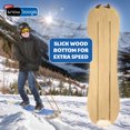 thumbnail image 5 of Wham-O 42" Wooden Kids Snowboard, Single Rider Woody Snowboard with Heavy-Duty Tow Leash for Kids - Blue - 2 Pack, 5 of 7