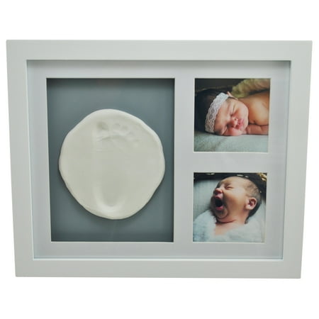 - Forever Impressed - A Shadowbox Handprint and Footprint Photo Frame by SuncoastBaby. Nursery/Pet Keepsake with Non-Toxic Clay (Newborn Safe), Real Glass & Wall/Table Mount