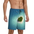 thumbnail image 2 of Wukai Paradise Island Men’s Short Pajama Pants With Pockets Soft Sleep Pj Shorts for Men-, 2 of 6
