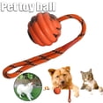 thumbnail image 1 of IKemiter Pet Toy Ball Rope Rubber Training Interactive Bite Resistance Puzzle Molar Teeth Cleaning Ball, 1 of 7