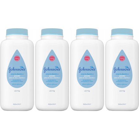 4 Pack - Johnson's Baby Powder with Aloe & Vitamin E 4oz Each