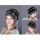 thumbnail image 5 of Gorros florales cálidos de invierno para mujer, gorras de terciopelo suave a rayas, gorros ligeros y aislantes, ropa de calle de moda, para clima frío, salidas diarias, tela suave, estilo, 5 of 8