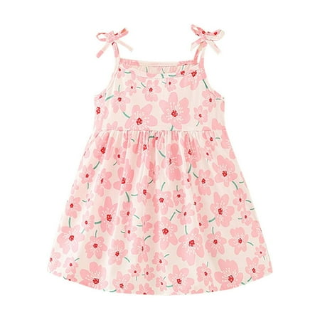 

Summer Savings Clearance! Dezsed Summer Toddler Girl Baby Beach Dresses Cute Printed Sleeveless Cotton Newborn Princess Dress 6M-5Y Kids Dresses For Girls