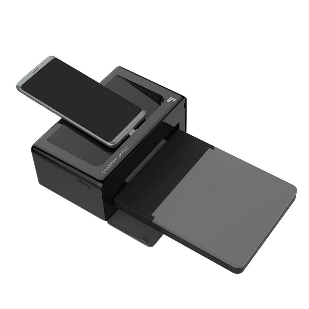 SHARPER IMAGE Instant Dock Printer, 4" x 6" Print, 4Pass Tech, Black