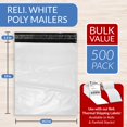 thumbnail image 2 of Poly Mailers Reli, 14,5 x 19 cm, blanco, autoadhesivo, 500 unidades, 2 of 8