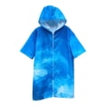 thumbnail image 5 of Faraee Unisex Kids Hooded Swim Cover Up Robe Boy Girl Terry Cloth Quick Drying Zip up Bathing Suit for Beach Pool Bath (7-13T,Blue), 5 of 6