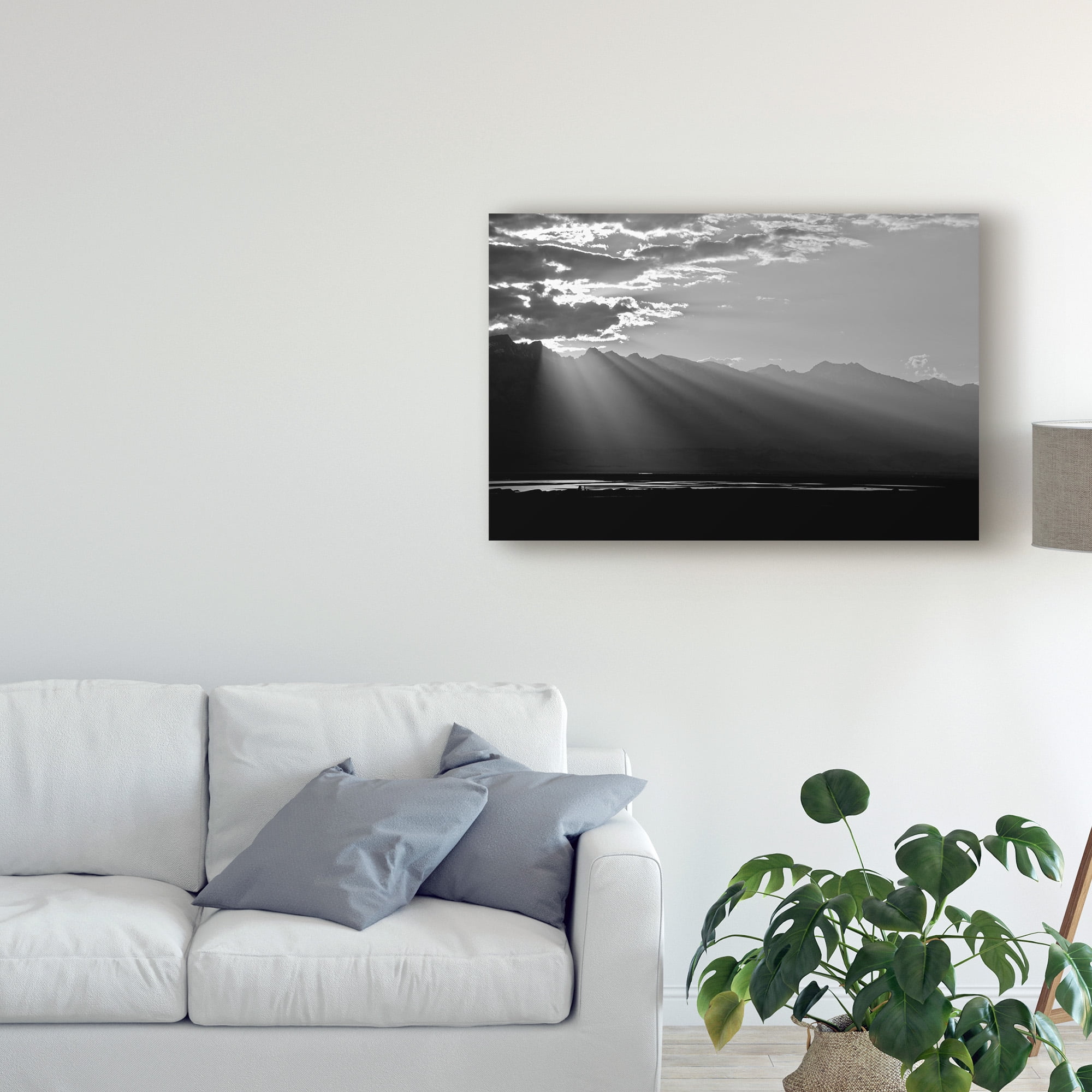 Trademark Fine Art 'Clouds Rays In Black and White' Canvas Art by American School