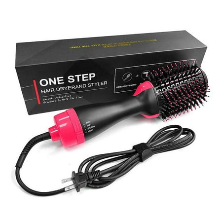 Hair Curler Comb, 2 in 1 Hair Dryer & Styler Negative Anion Hot Air Blowing Straight Hair Blow Dry Brush for Fast Heat Settings Cool Blower Professional Styling(US (Best Way To Air Dry Hair)
