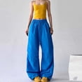 thumbnail image 2 of Women's Barrel Leg Sweatpants Drawstring Wide Leg Lounge Pants Baggy Casual Cotton Trendy Sweat Pants with Pockets, 2 of 4