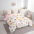 thumbnail image 3 of jejeloiu Bohemian Flower 7-Piece Bedding Comforter Set,Cute Cartoon Floral King Bedding Sets,Watercolor Nature Plants Bed Sheets For Kids,Luxury Bedroom Decor Reversible, 3 of 8