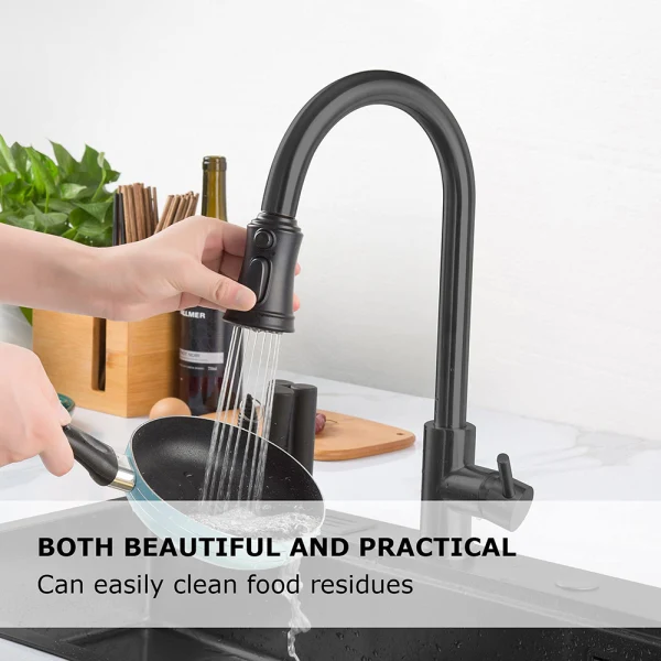 PullOut Kitchen Faucet Sprayer Head Replacement; 3 Function Kitchen