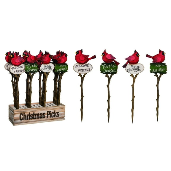 Transpac Plywood Cardinal Pick In Display Set Of 24