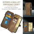 thumbnail image 7 of Asuwish Compatible with Samsung Galaxy S24/S25 5G Wallet Phone Case and Tempered Glass Screen Protector Faux Leather Flip Credit Card Holder Zipper Cell Cover for S 24 24S 25 25S G5 SM-S931U Brown, 7 of 7