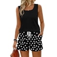thumbnail image 2 of IYYVV Hawaiian Outfits For Women 2 Piece Sets Floral Sleeveless Scoop Neck Tank Tops And Beach Shorts Set Loungewear 2 Sets Dark Blue L, 2 of 8