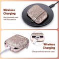 thumbnail image 5 of Funda para Airpods zhang ming con purpurina rosa 2 piezas a prueba de golpes con mosquetón carga inalámbrica LED visible para Apple A, 5 of 5