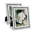thumbnail image 1 of Crushed Diamond Wedding Mirror Photo Frame, Crystal Silver Glass Picture Frame For Photograph Size 8x10 inch, Pack of 2 Pieces, table top Stand frame & Wall Frame. Bling Sparkle Crushed Diamond Home Decor., 1 of 2