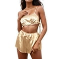 thumbnail image 1 of B91xZ Ensemble de Pyjamas Mignons Shorts Vêtements de Détente pour Femmes Ensemble de Pyjamas 2 Pcs, Beige m, 1 of 5