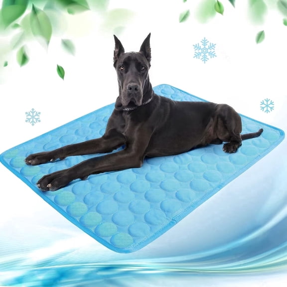 Srugzu Cooling Mat, Pet Cooling Mat for Dogs Cats Summer Pet Bed Self Cooling Blanket Breathable Rest Pad 70x55cm Blue