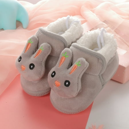 

Quealent Baby Booties Boy Toddler First Walker Boots Shoes Infant Winter Snow Booties Baby Boy Girl Non-Slip slippers Gray 6 Months
