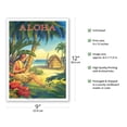thumbnail image 2 of Aloha - Hawaii - Hula Dancer with Ukulele - Vintage Hawaiian Travel Poster by Kerne Erickson - Master Art Print (Unframed) 9in x 12in, 2 of 4