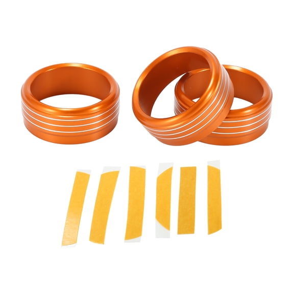 AC Heater Temp Switch Knob Cover Interior Trim for Subaru Forester 14-18 Aluminum Alloy Orange 3 Pcs
