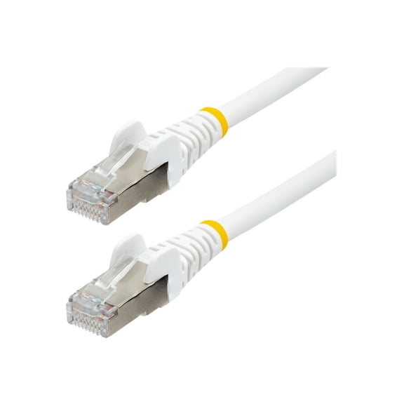 StarTech 3ft CAT6a Ethernet Cable - Low Smoke Zero Halogen (LSZH) - 10 Gigabit 500MHz 100W PoE RJ45 S/FTP White Network Patch Cord Snagless w/Strain Relief (NLWH-3F-CAT6A-PATCH)