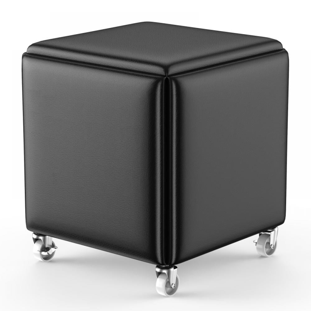 5 in 1 Multifunctional Cube Velvet Nesting Ottoman Stool,Stackable